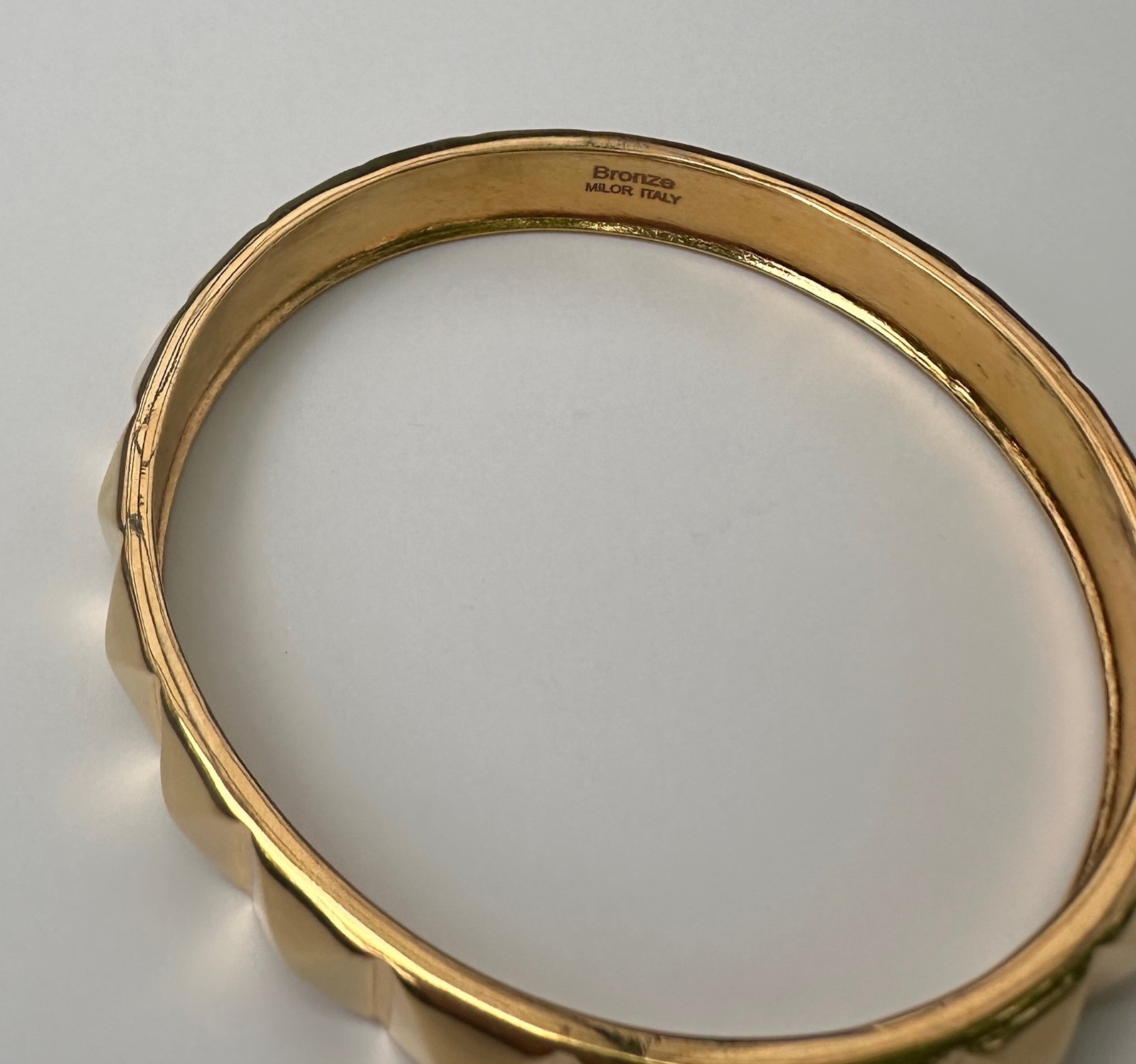 Bronze MILOR Italy Pyramid Bangle Bracelet Vintage 8”