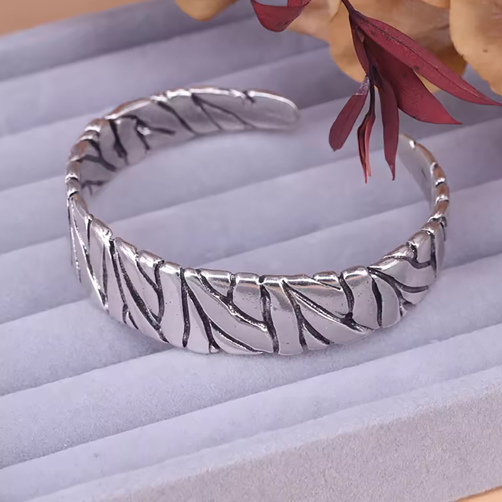 Vintage Twisted Weave Open Bangle Retro Industrial Cuff Bracelet Men Gift Jewelr