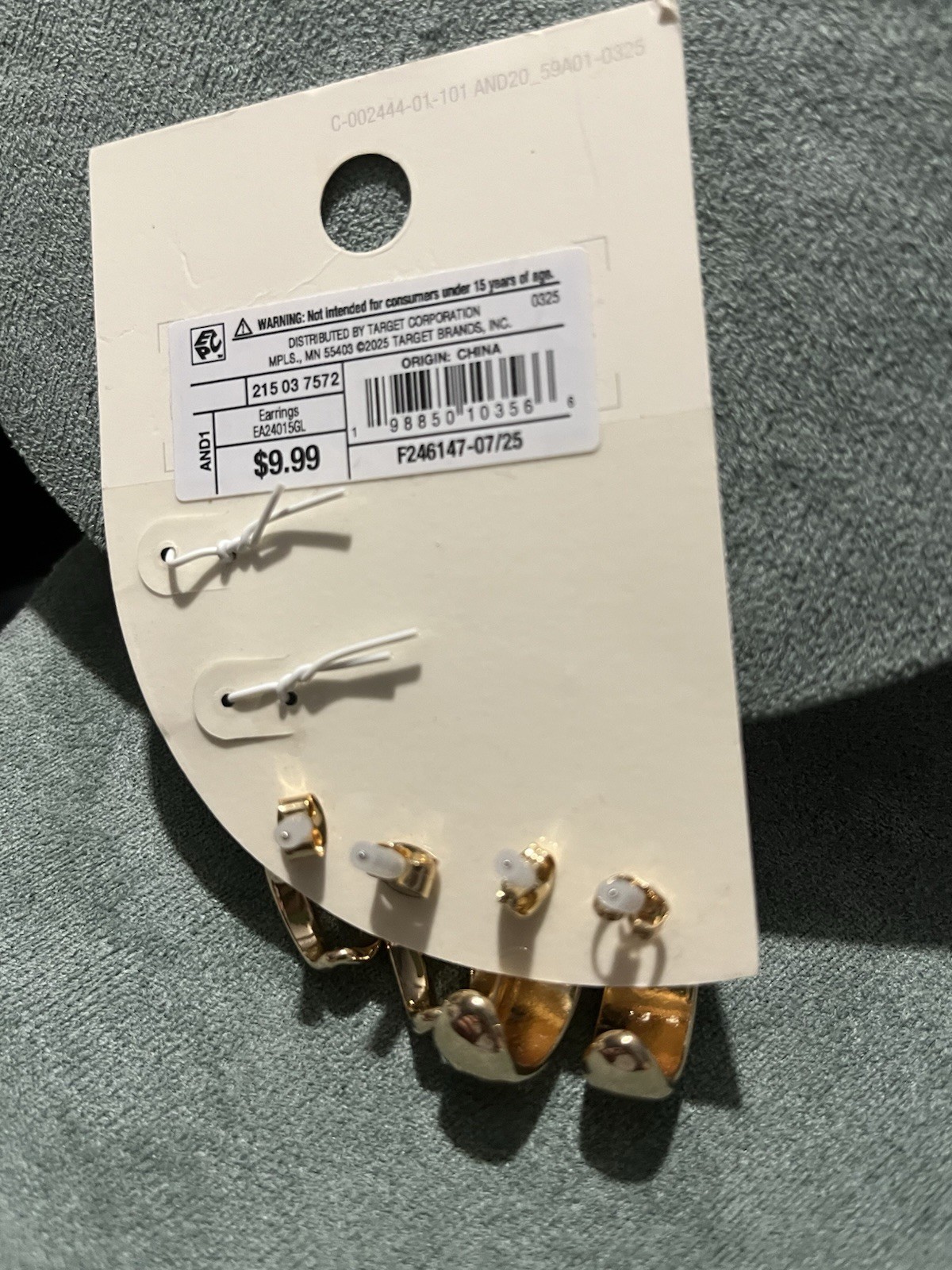 A New Day Nickel-Free Gold Tone Hoop & Stud Earrings Multi-Pair Set