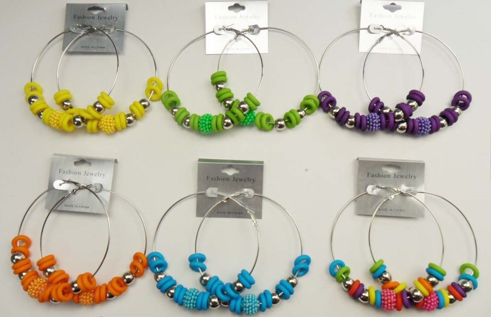 A-50 Wholesale Jewelry lot 10 pairs Colorful Fashion Hoop Earrings