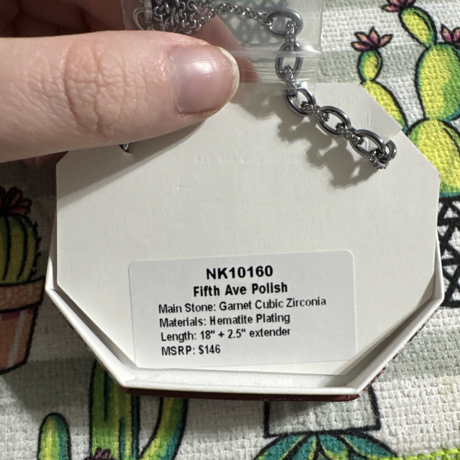Bomb Party January Necklace “Fifth Avenue Polish” Hematite Plating