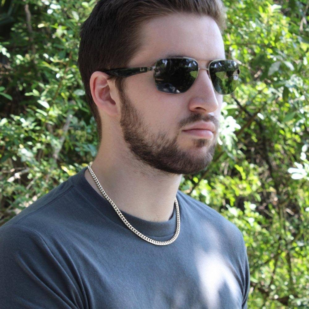 To My Grandson Cuban Link Chain Necklace from Grandpa Birthday Graduation Gift