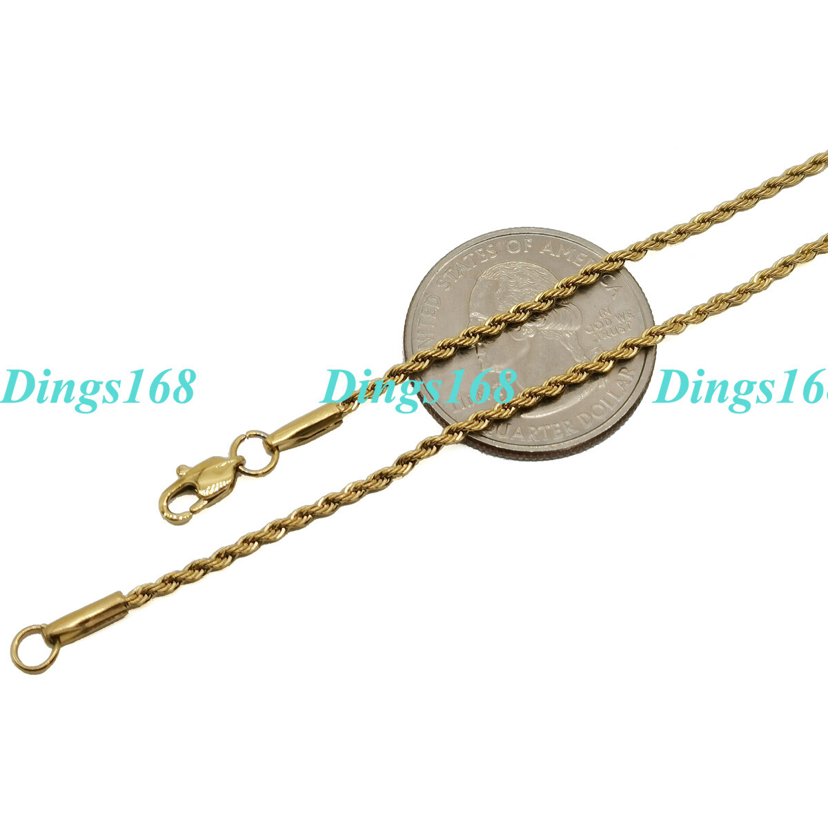 GENUINE 18K Gold Filled Tarnish-Free 1.7mm wide Rope Chain Necklace 16″-32″ inch