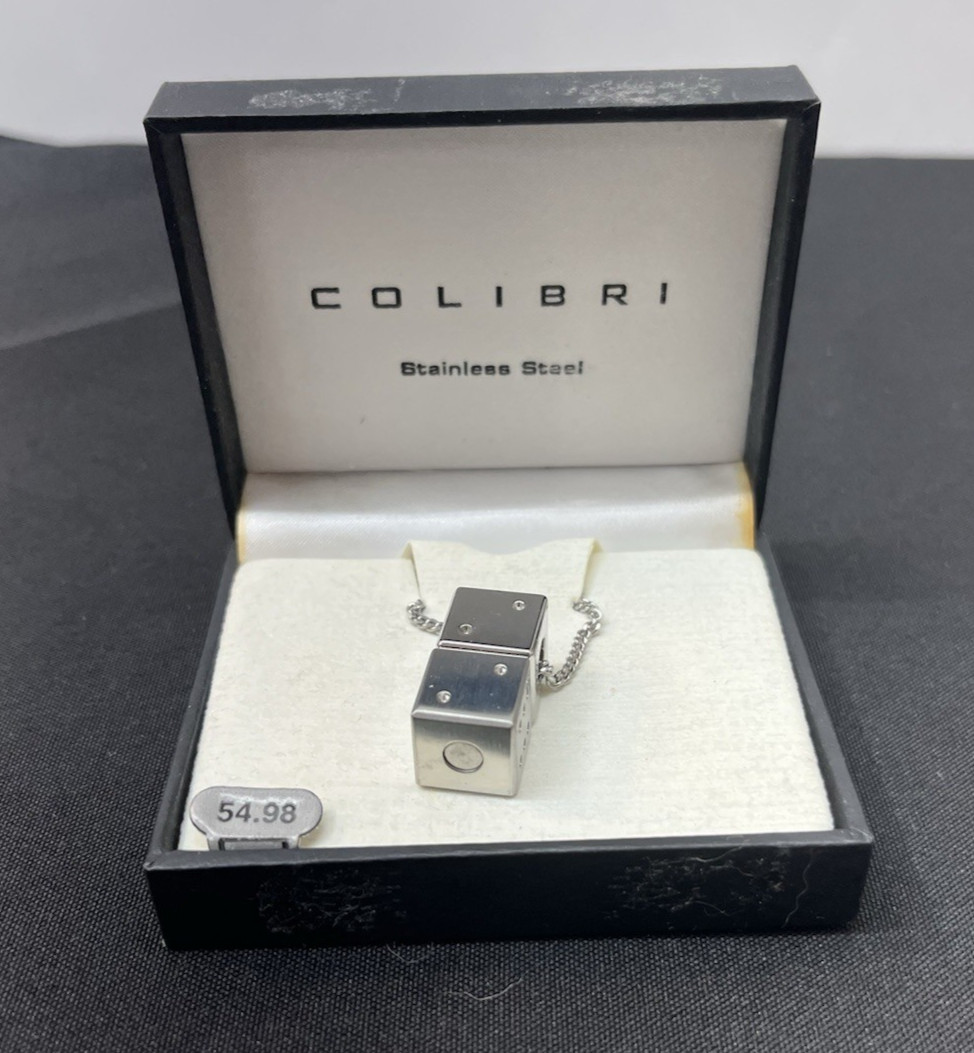 Colibri Jewelry Stainless Steel Dice Necklace New On Chain