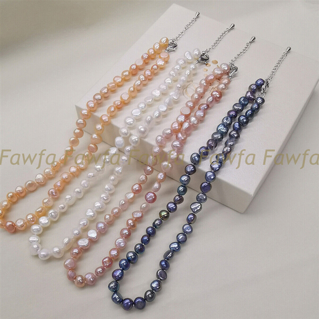 Genuine 6-7/7-8/8-9/9-10mm Natural Multicolor Freshwater Baroque Pearl Necklace