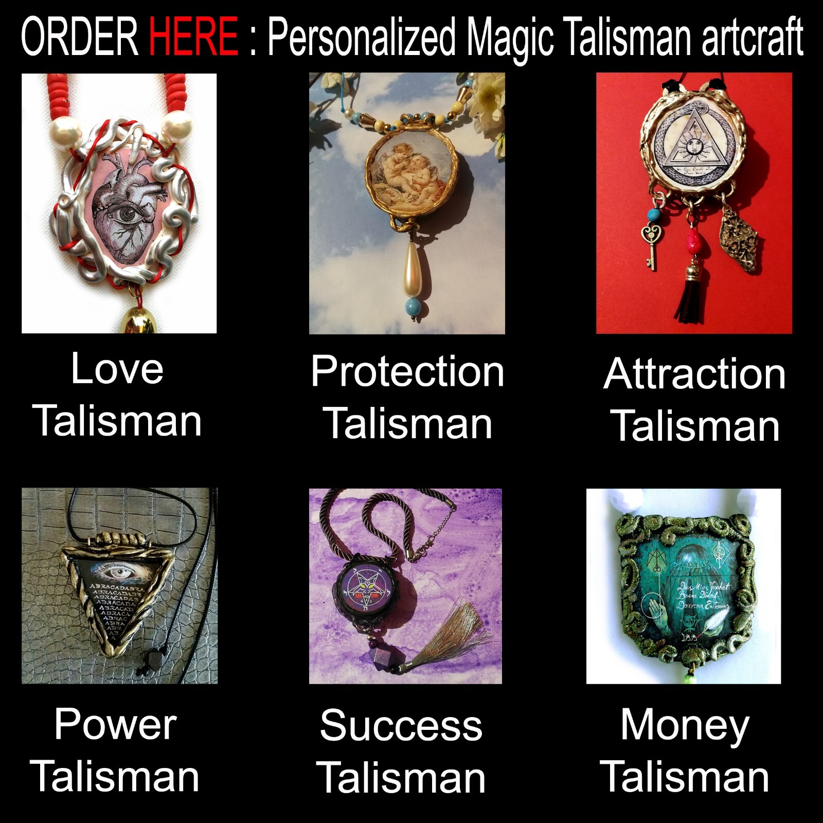 Talisman Protection Evil Eye Demon Amulets Pendant Necklace Charms Witch Jewelry