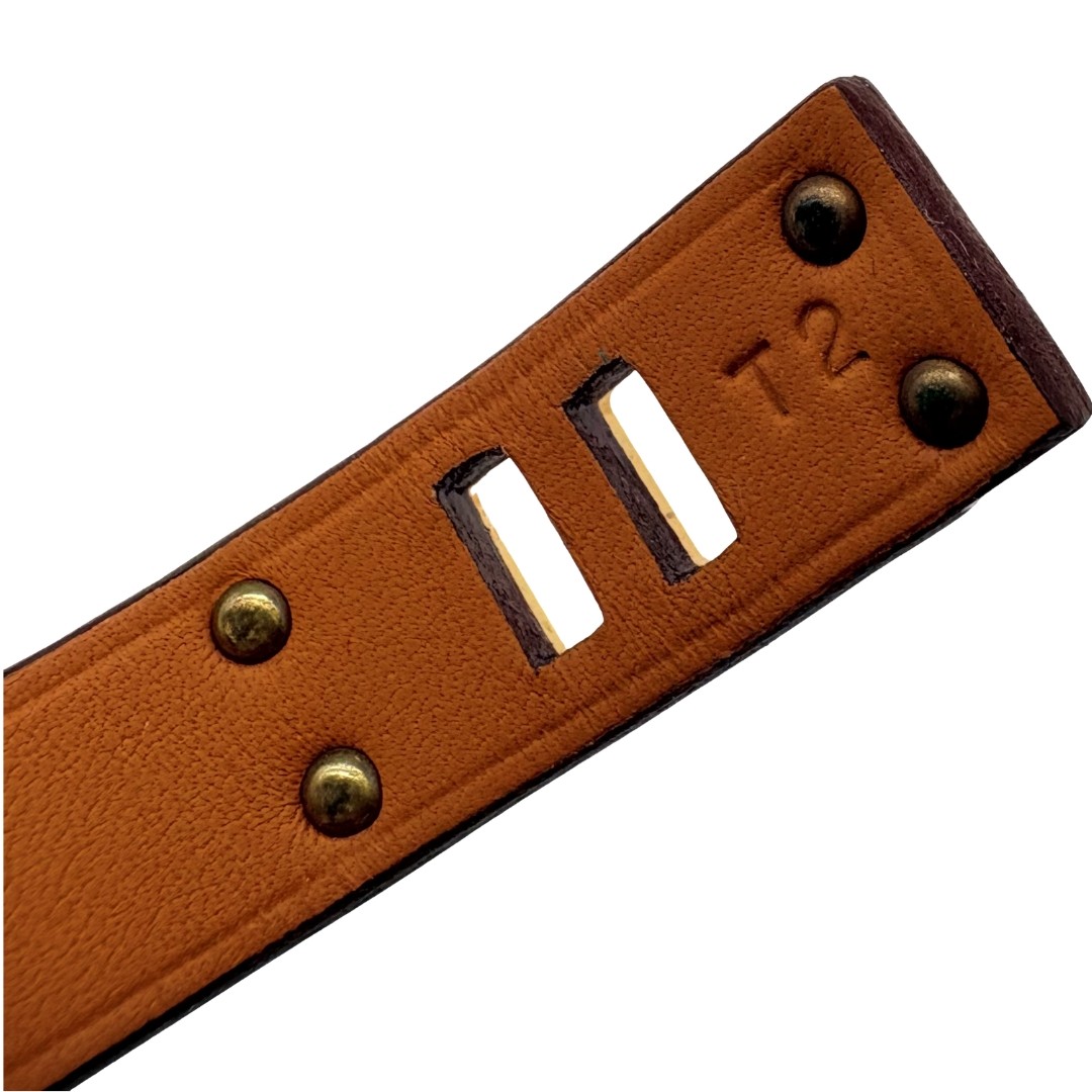 Authentic HERMES T2 As de Coeur Y Stamp Bracelet Red Leather #36638568