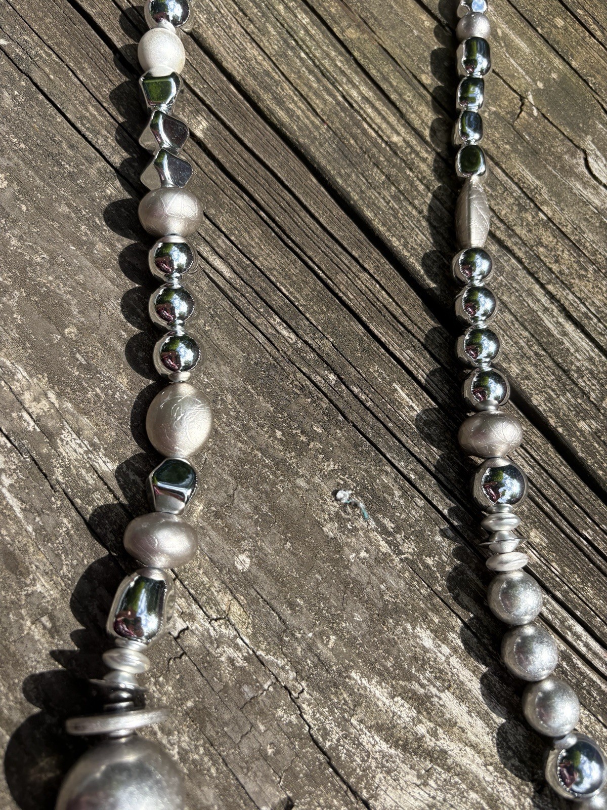 Chico’s Necklace Women’s Silver Tone Beaded City Boho Long Vintage