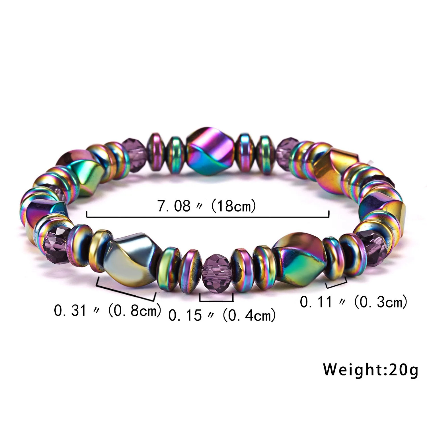 Colored Magnetic Energy Natural Stone Bracelet Men Health Care Therapy Slimming