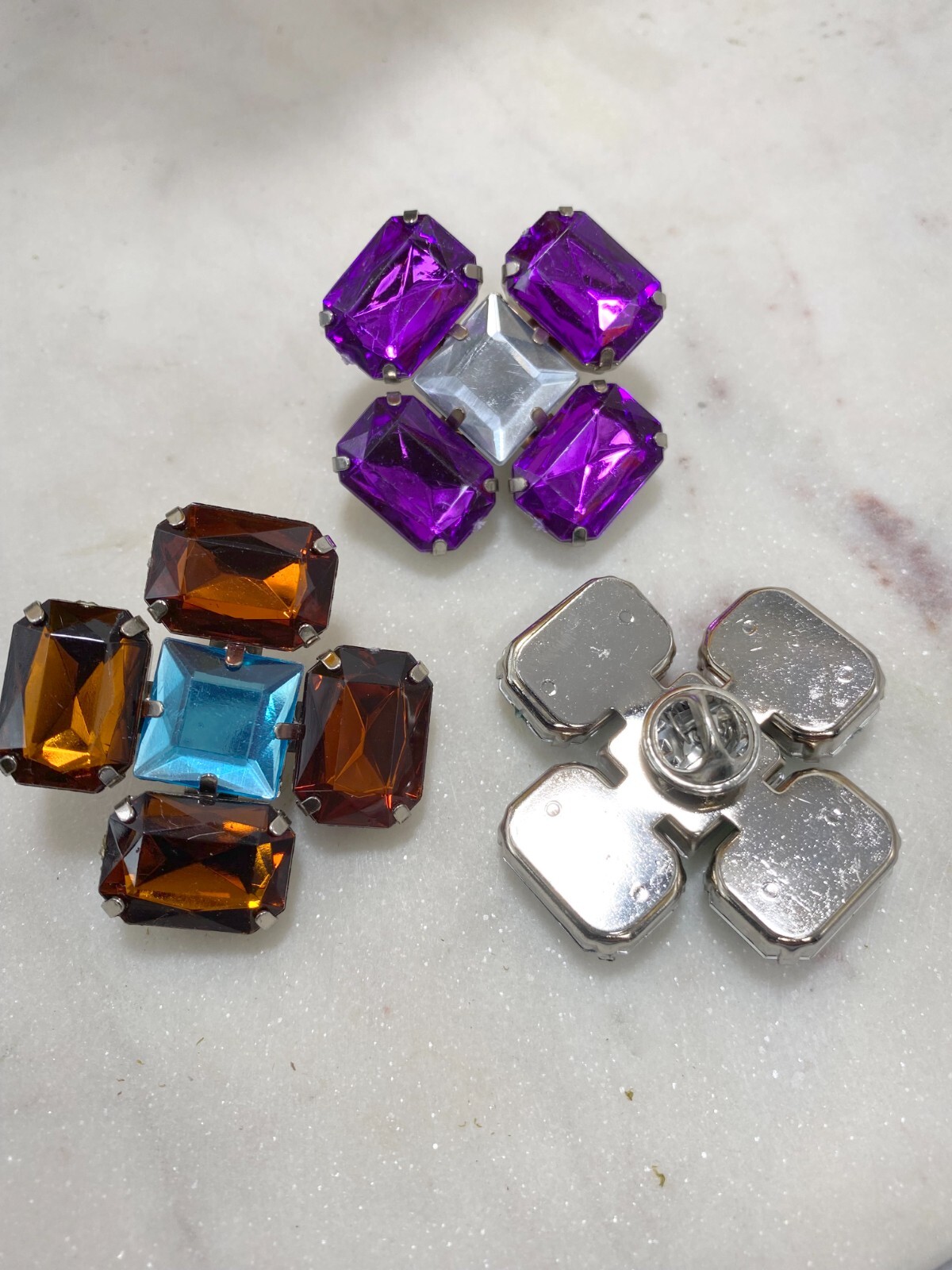 Brooch Lot Mixed Flower Colorful Multi Sample Lot 12 pcs Mix