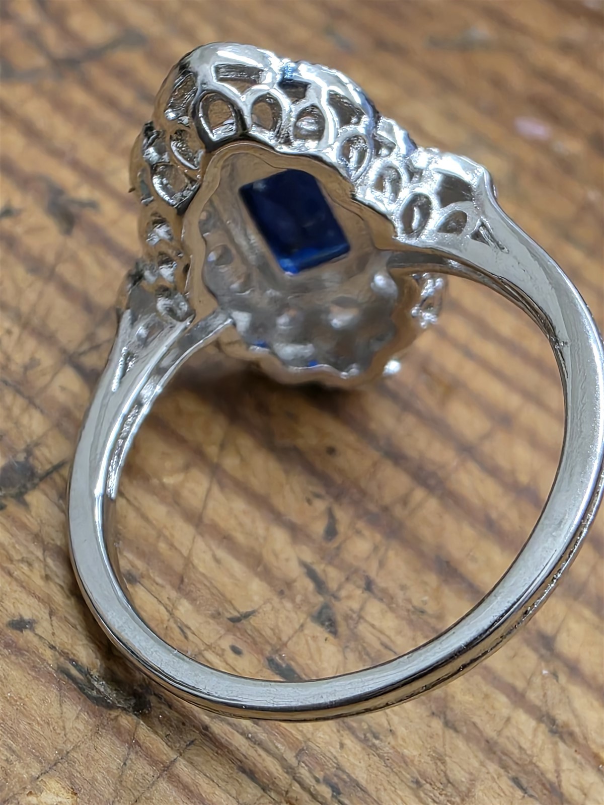 Victorian Trading 9 Millicent Art Deco Engagement Ring Silver 30G