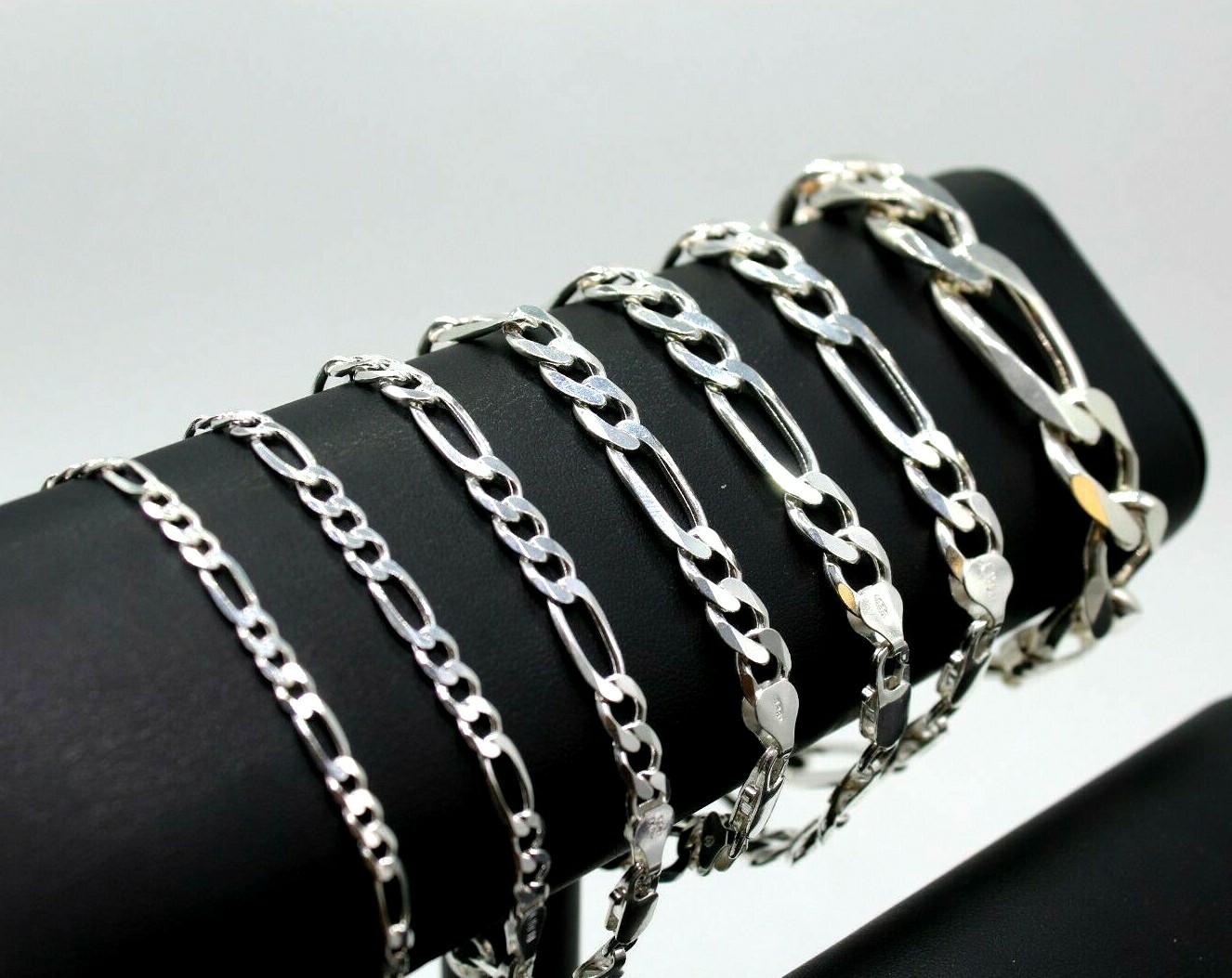 925 Italy SOLID Sterling Silver FIGARO Link Chain Bracelet 7″ 8″ 9″ 10″ .925
