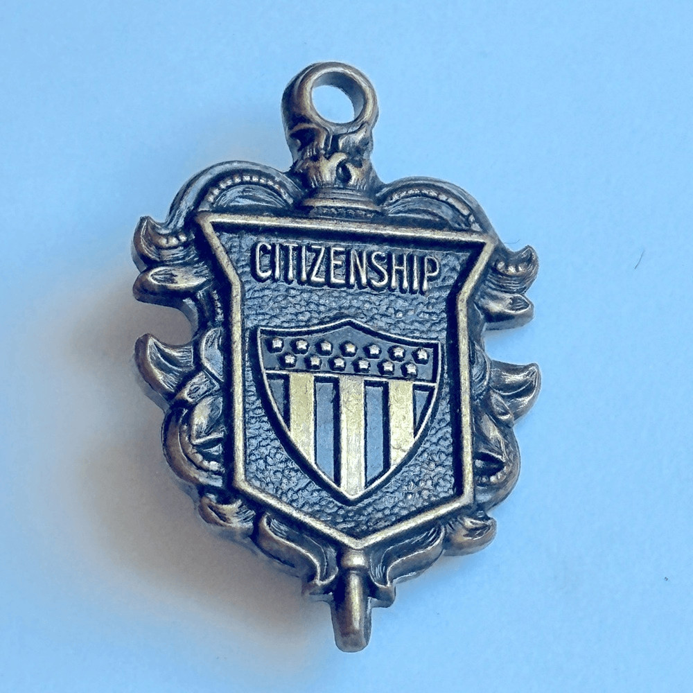 Vintage Jostens bronze tone Citizenship pin or pendant