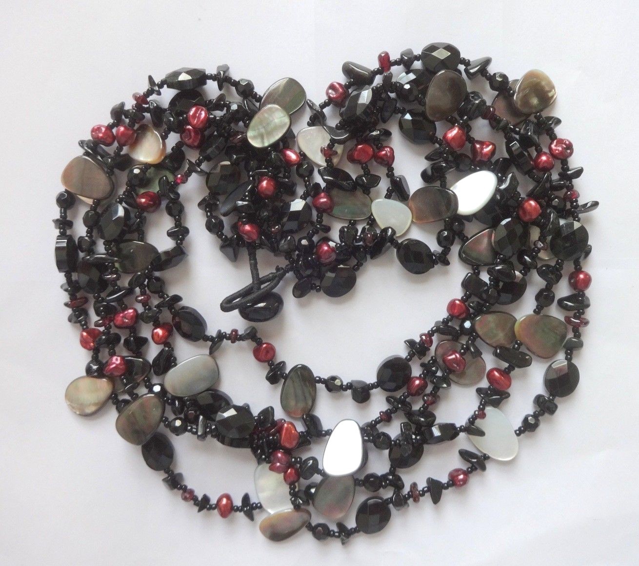 Multi Strand Pearl and Gemstone Necklace