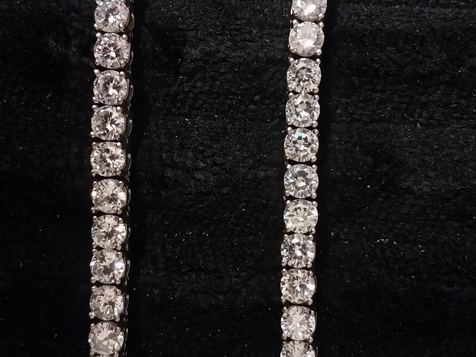 Silver Tone Tennis Chain Necklace with Cubic Z’s 1/4 Ct Each Stone 126 In Total