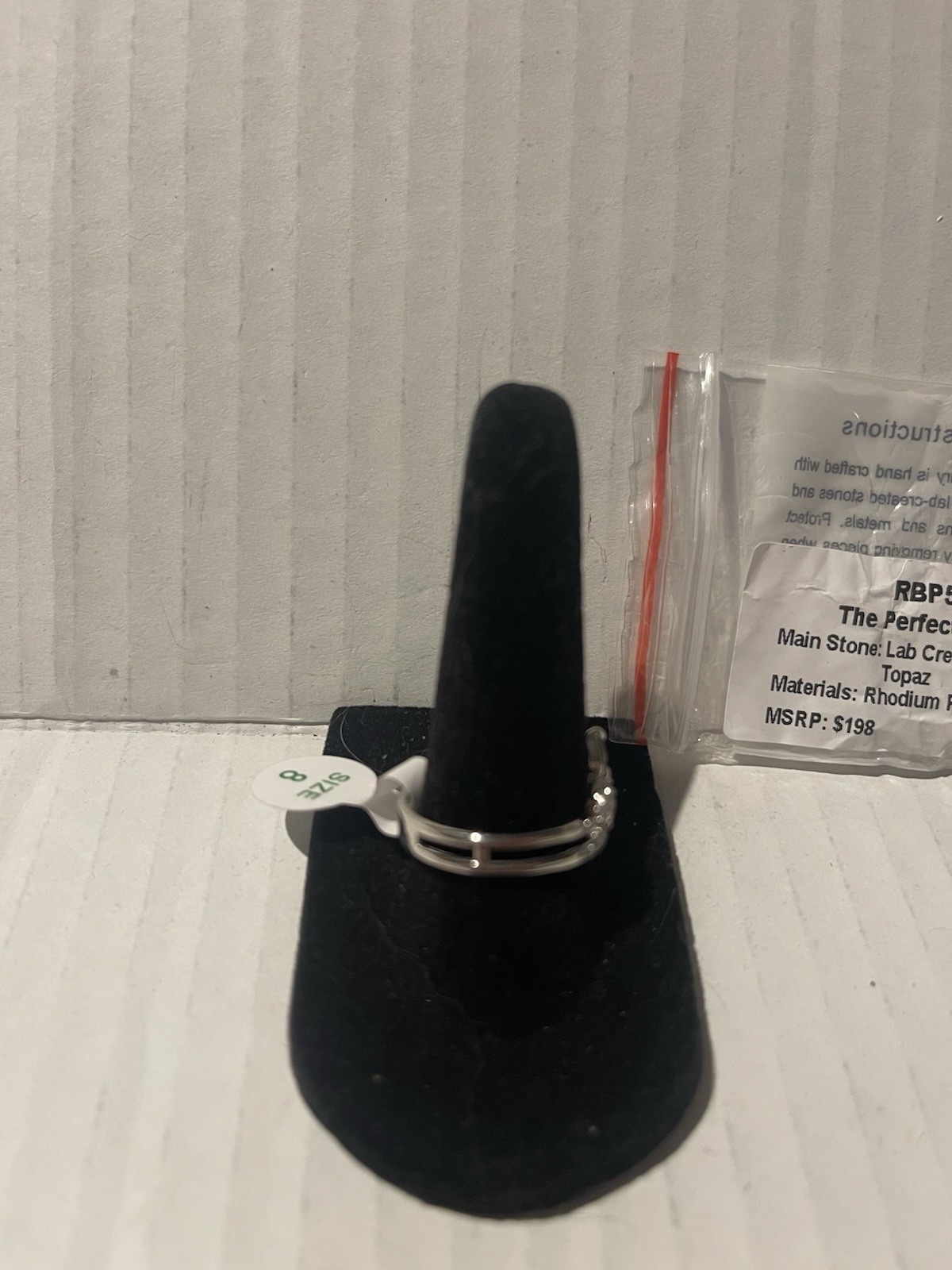 Bomb Party OG 2024 Ring Size 8 The Perfect Addition RBP5954 Rhodium Grey Topaz