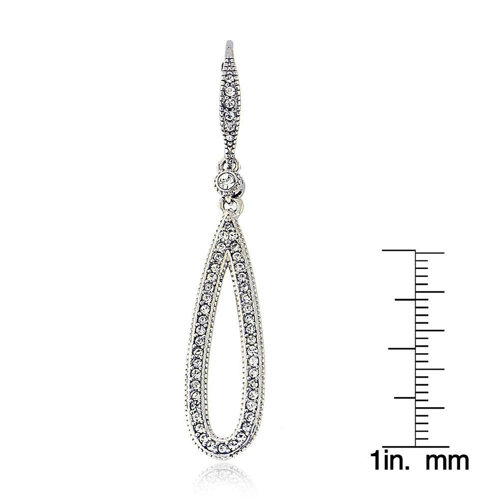 European Crystal Teardrop Leverback Dangle Earrings