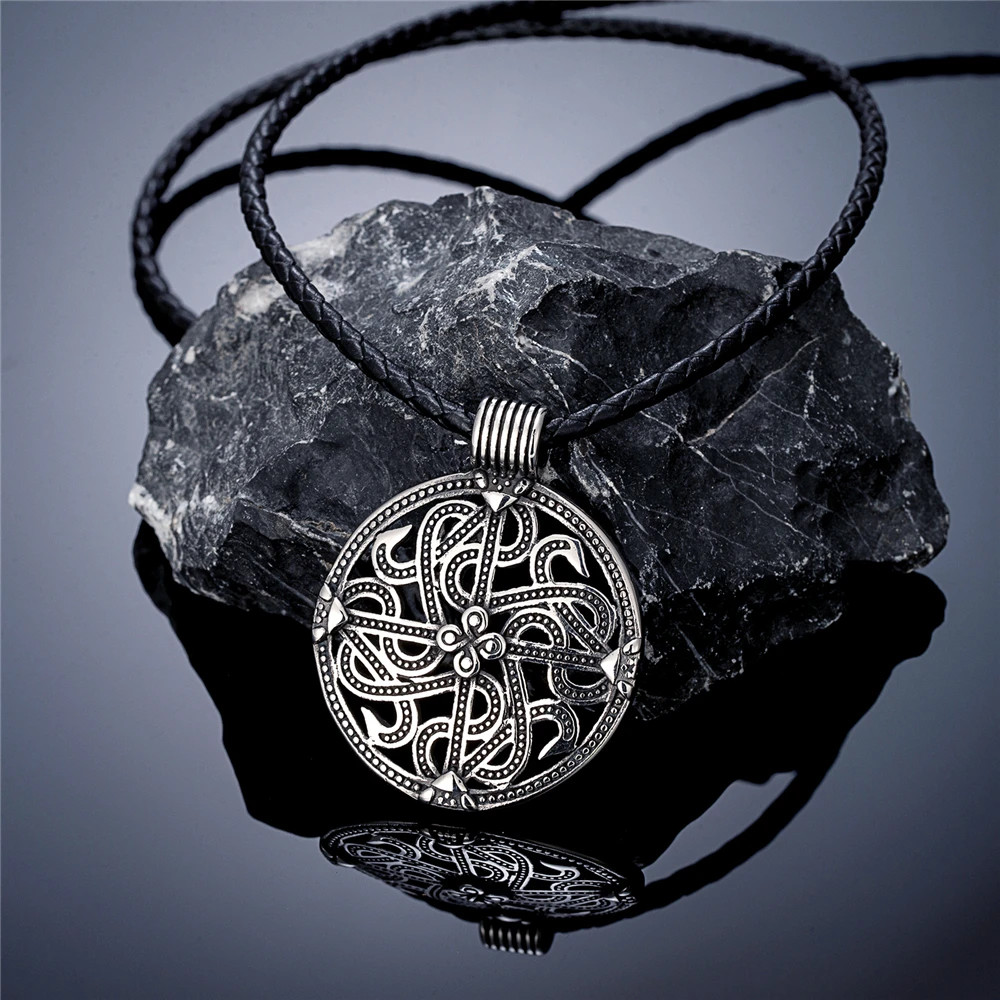 Vintage Hollow Viking Celtic Knot Cross Stainless Steel Pendant Necklace Norse R