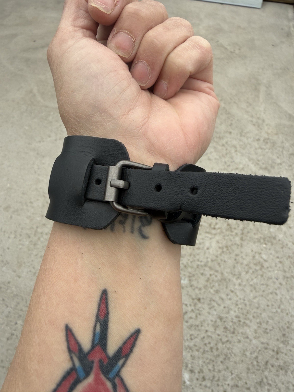 Black vegan Leather Wide Cuff Bracelet w/ Buckle Closure, Adjustable labradorite