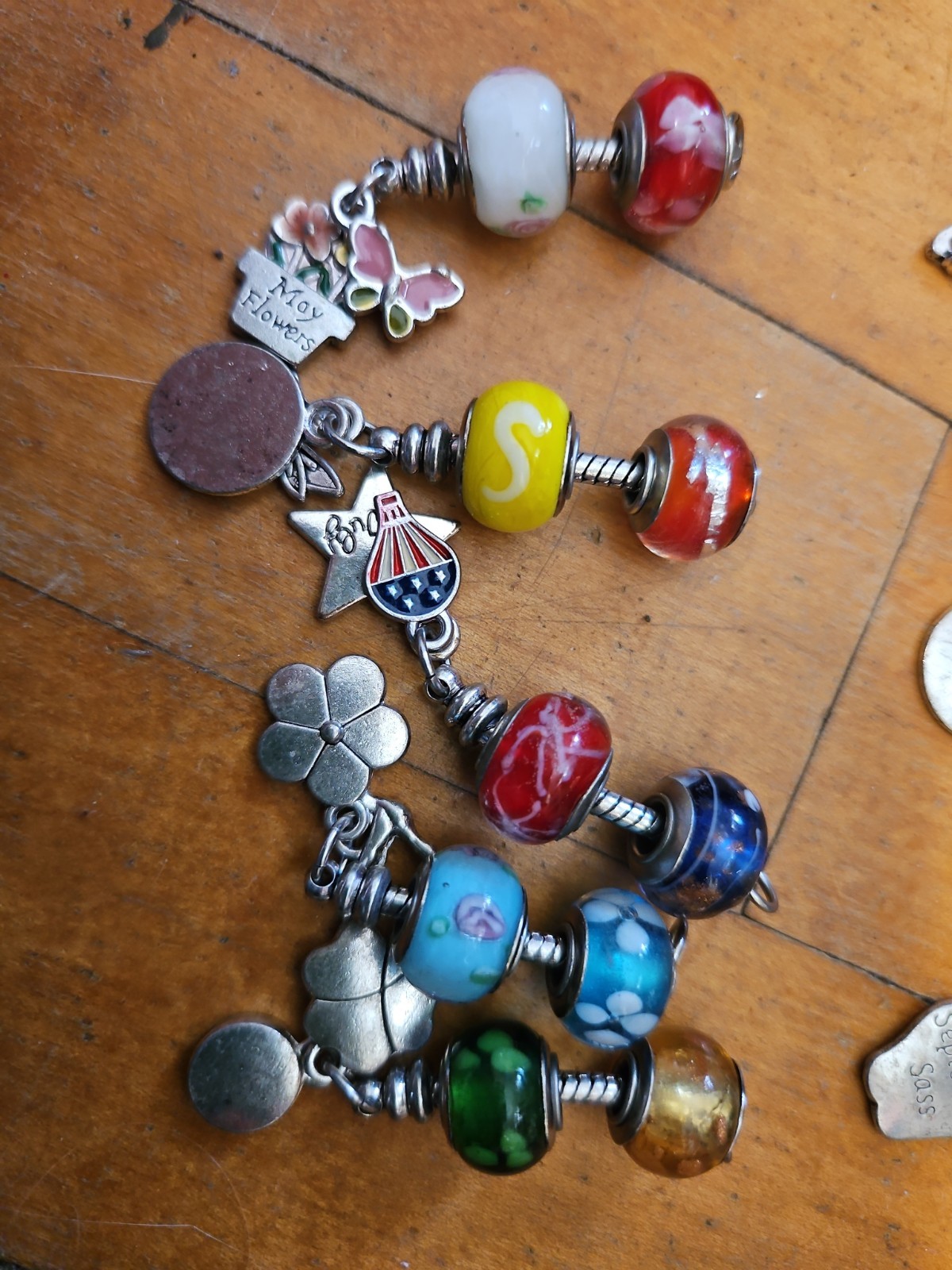 10 European Glass Bead Pendent Charms Bracelet Large Hole Style Beads Unknown