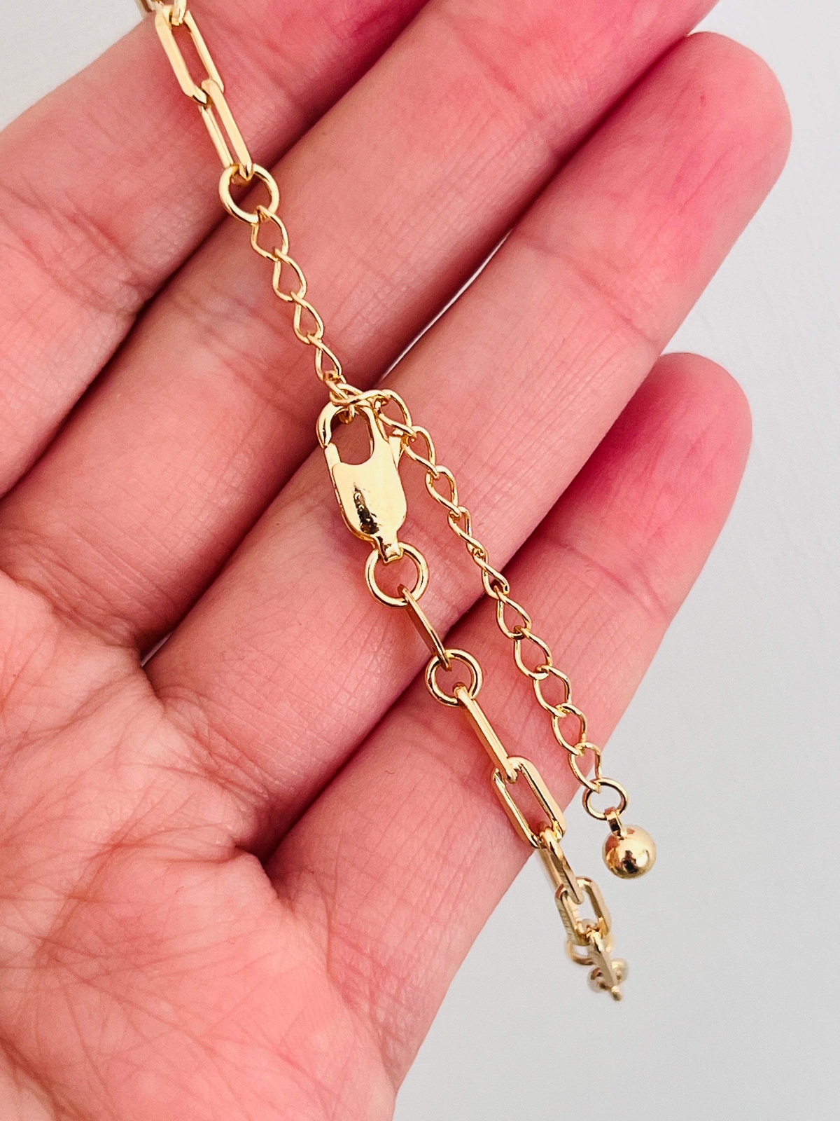 Gold Filled CZ Paperclip Bracelet | 7” + 2” Extender