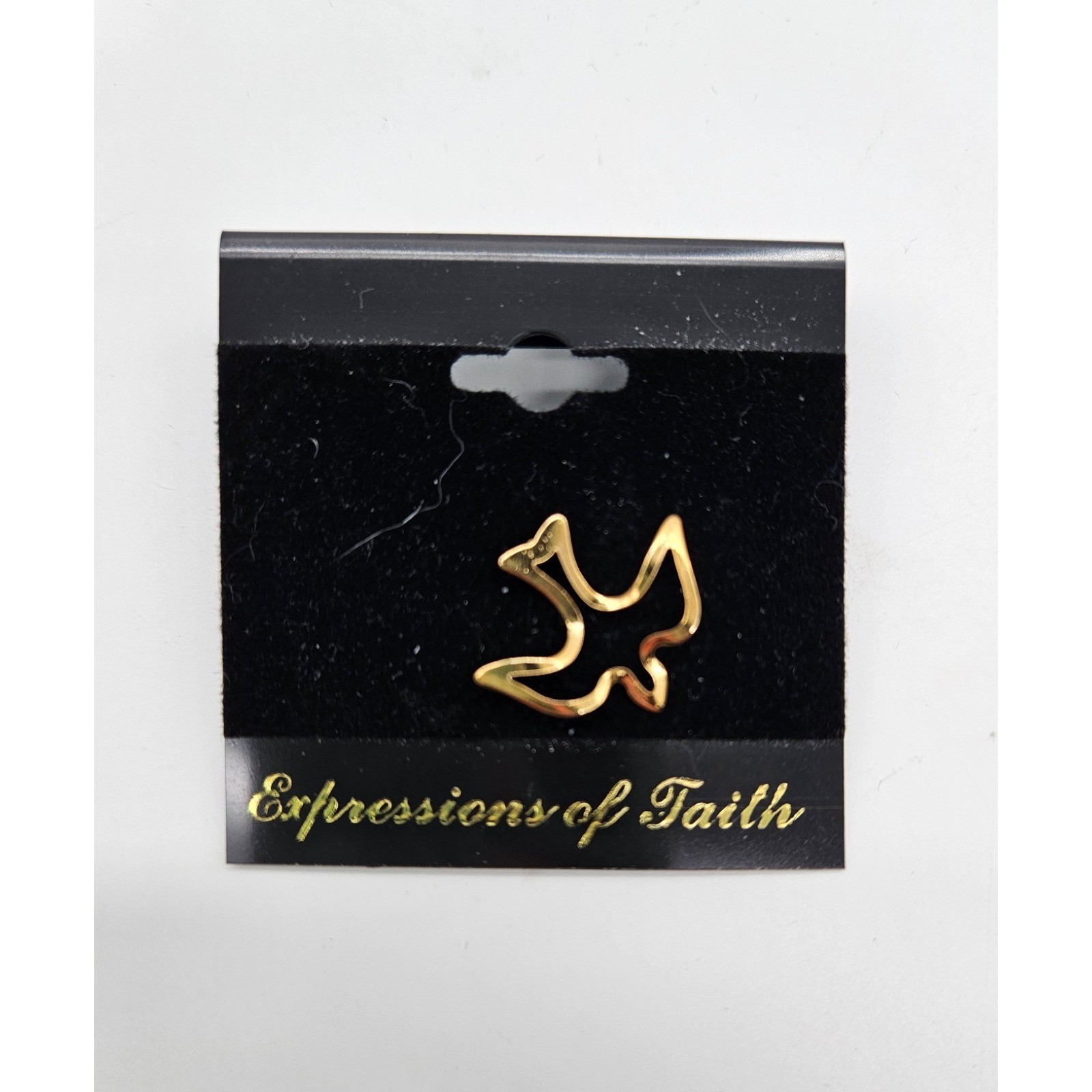 Expressions of Faith Gold Tone Dove Lapel Pin Brooch Religious Symbol