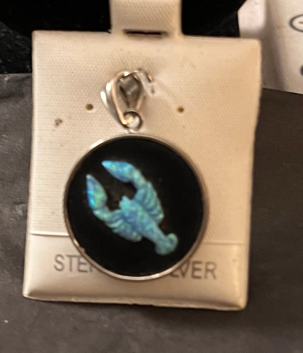 Synthetic Opal Pending With Sterling Silver