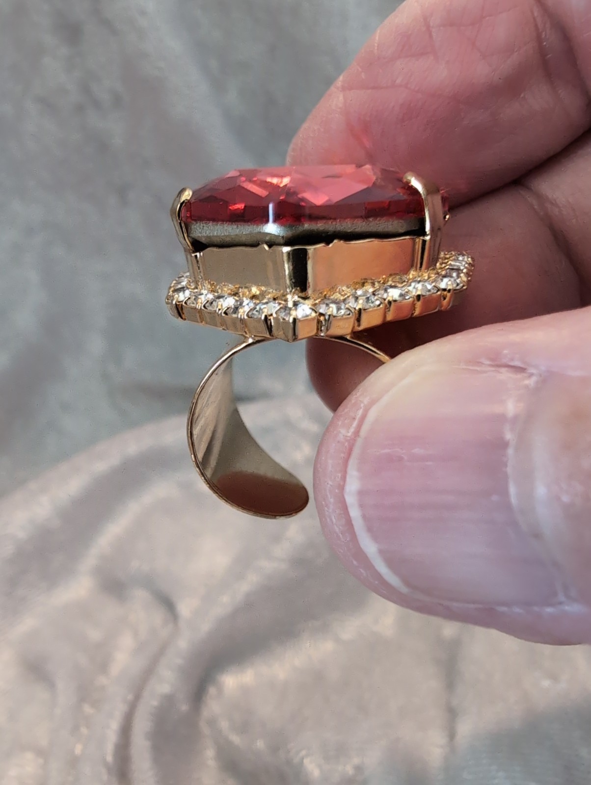Lotus Pink And Shield Cut Padparadscha Swarovski Rings