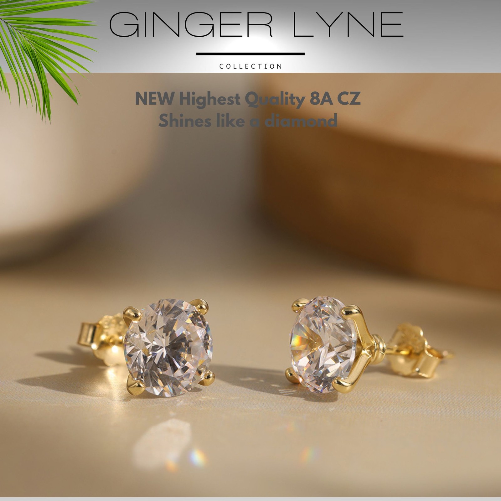 Solitaire Stud Earrings for Women 8 Ctw Sterling Silver Studs for her Ginger …