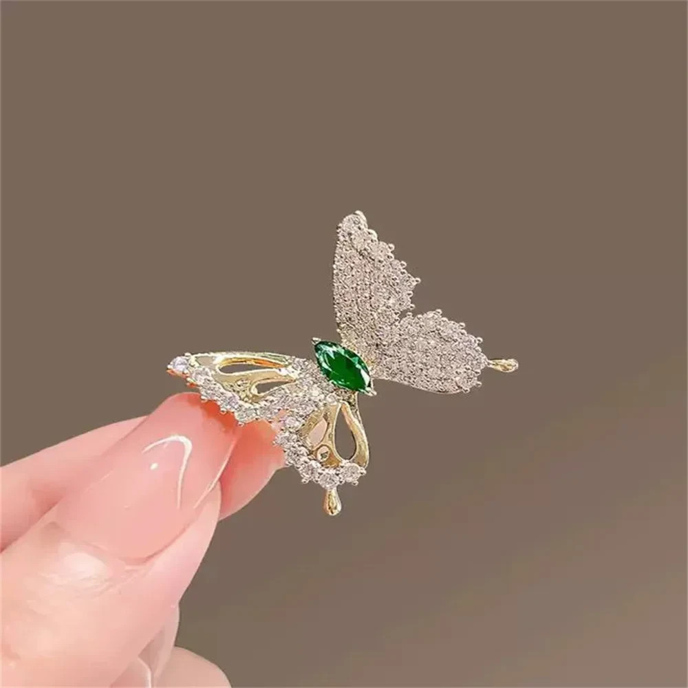 Blue Pink Peony butterfly Brooch Pin Imitation Pearl Floral Rose Corsage Women
