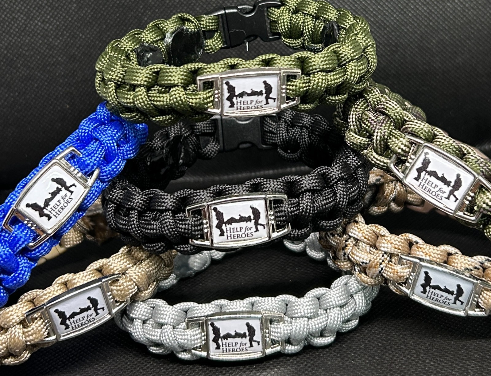 NEW COLOURS ADDED: Help For Heroes/Stretcher Bracelet (4 Sizes/7 Colours)