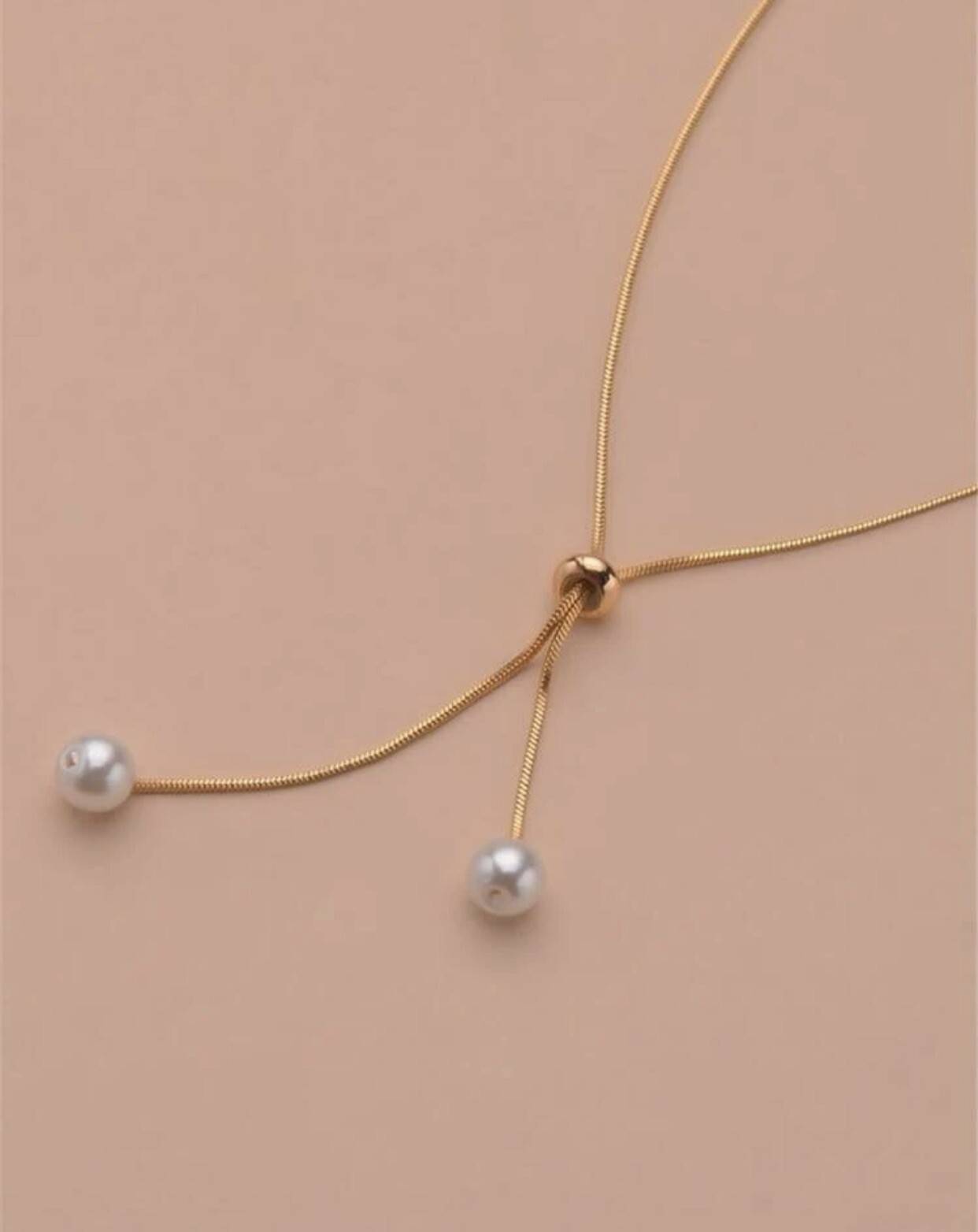 FAUX PEARL DECO Y LARIAT ADJUSTABLE NECKLACE JEWELRY COLOR GOLD & SILVER