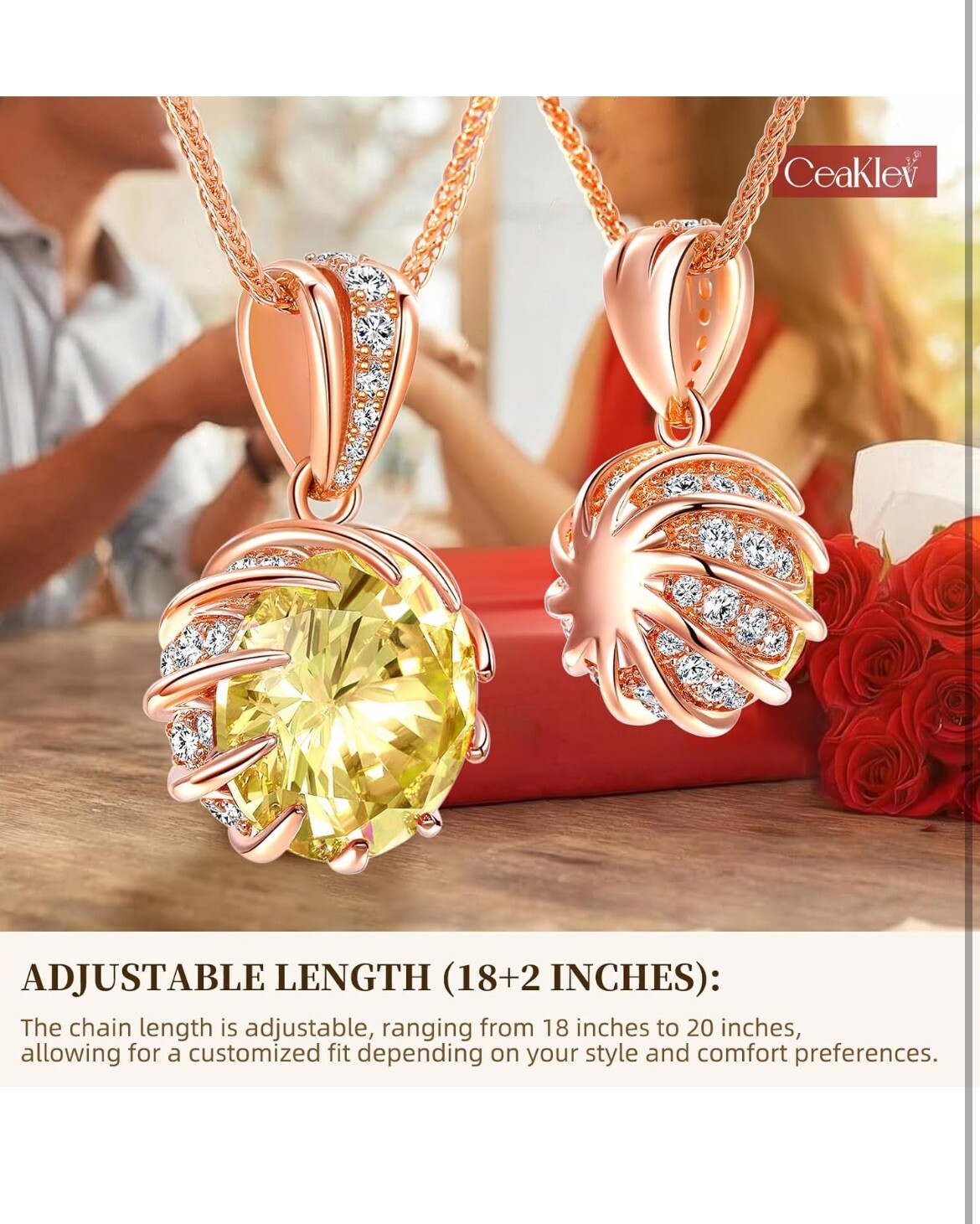 6.0Carat (12.0mm) Round Cubic Zirconia Pendant Necklace