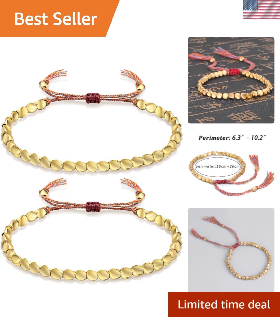 Cute 2-Piece Adjustable Tibetan Copper Bracelets – Perfect for Stylish Gifting