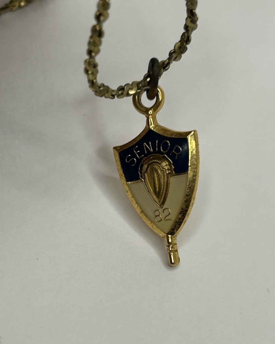 Vintage Senior Class of 82 Charm Pendant Chain