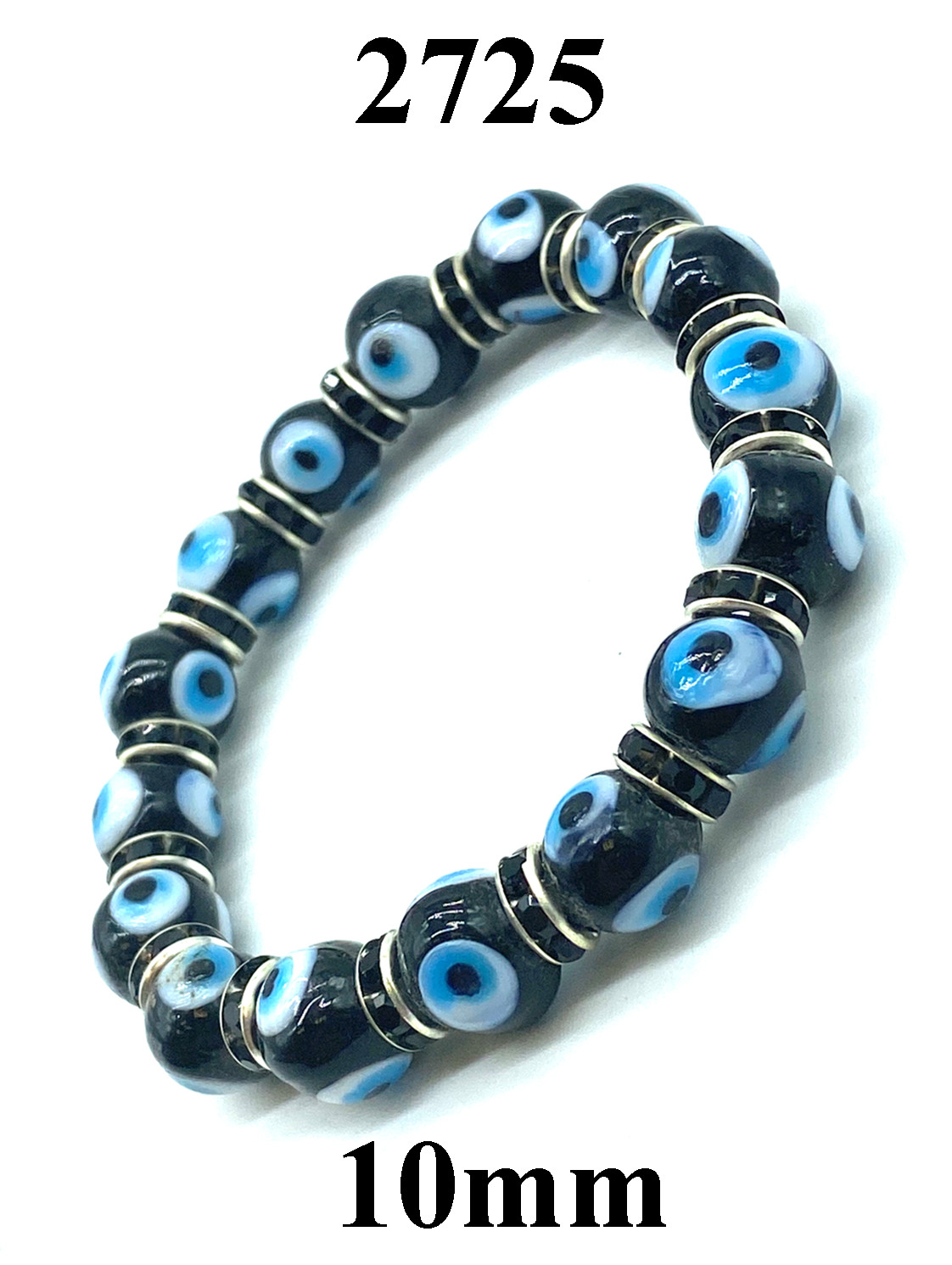 Evil Eye Stretch 10mm Beaded Bracelet