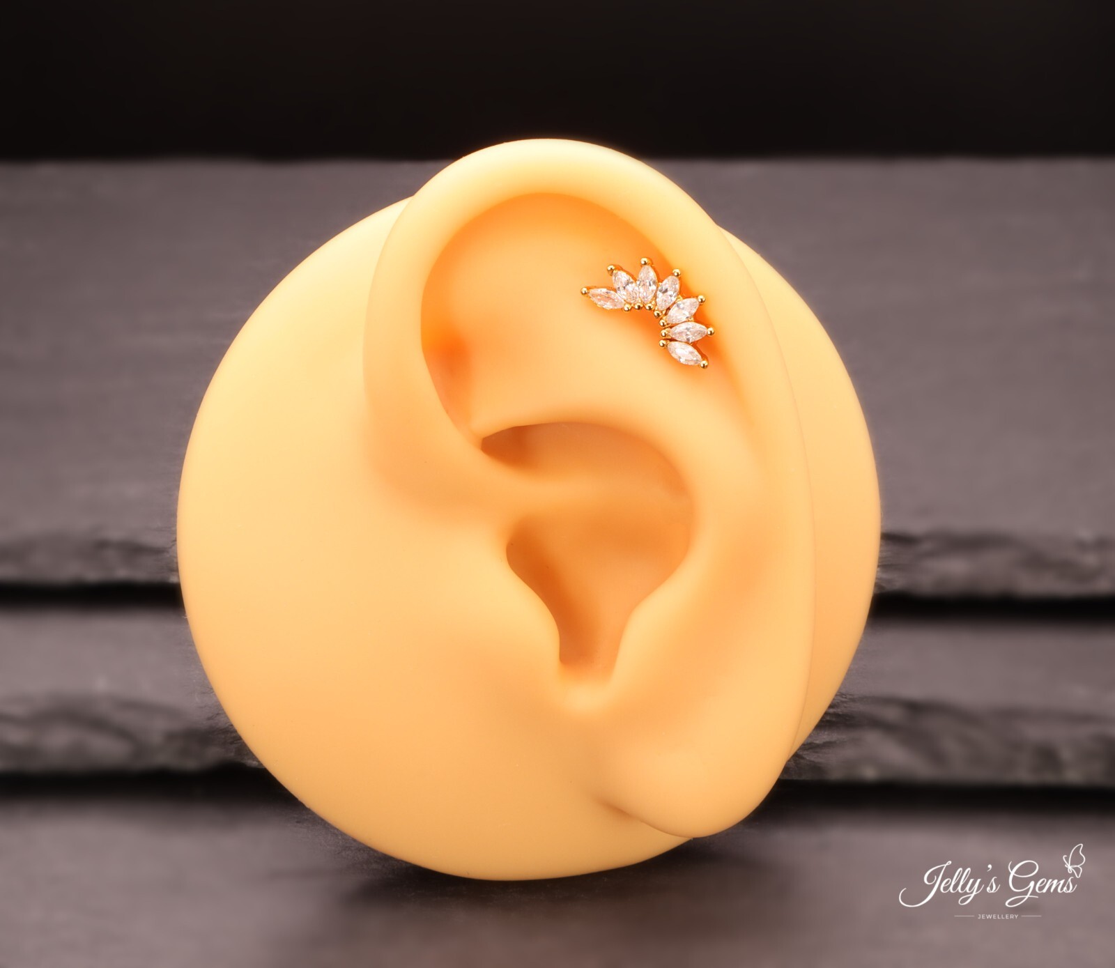 Beautiful Gold Silver Rose Cartilage Helix Conch Earrings Surgical steel UK-Made