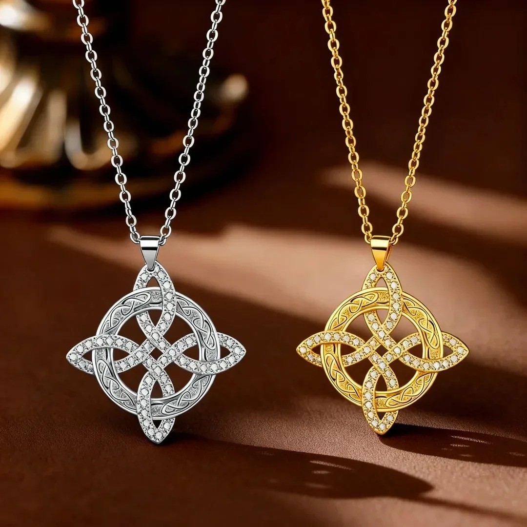 Fashion Witch Celtic Knot Pendant Necklace For Women Luxury Gold/Silver Color