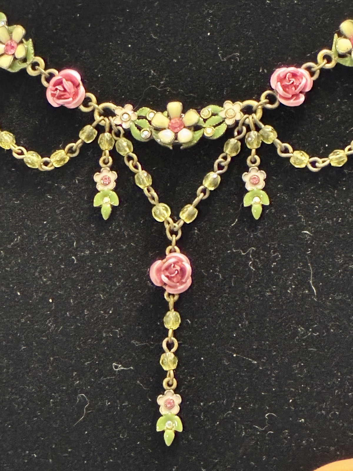 Vintage Avon Fashion Flower 3 Pc Suite Swag Necklace Bracelet Earrings Mint