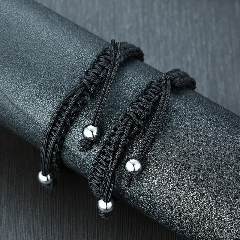 Personalized Medical Alert ID Men’s Bracelet Braided Rope Daily Wear Classic