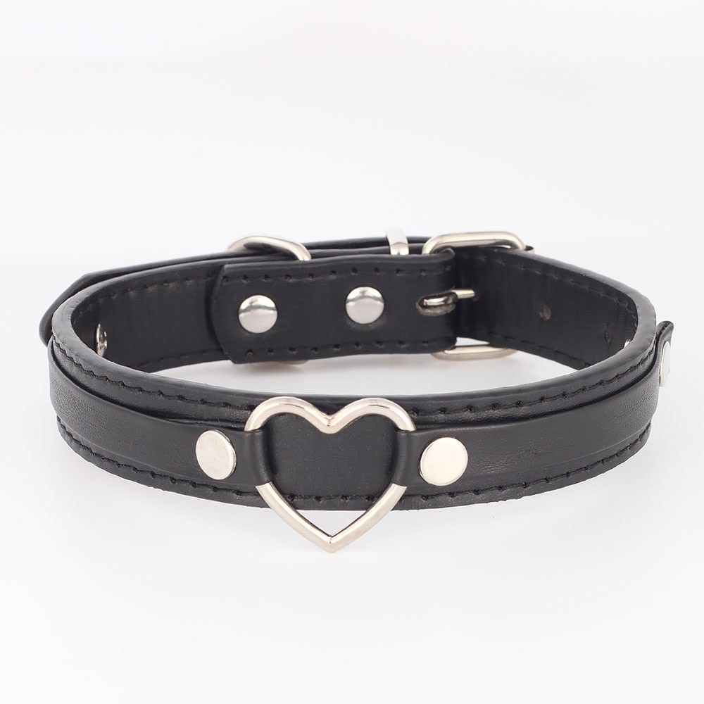 SEX WIFE Choker DIY BDSM Gift Necklace Heart Custom Collar Chain Metal Leash W4