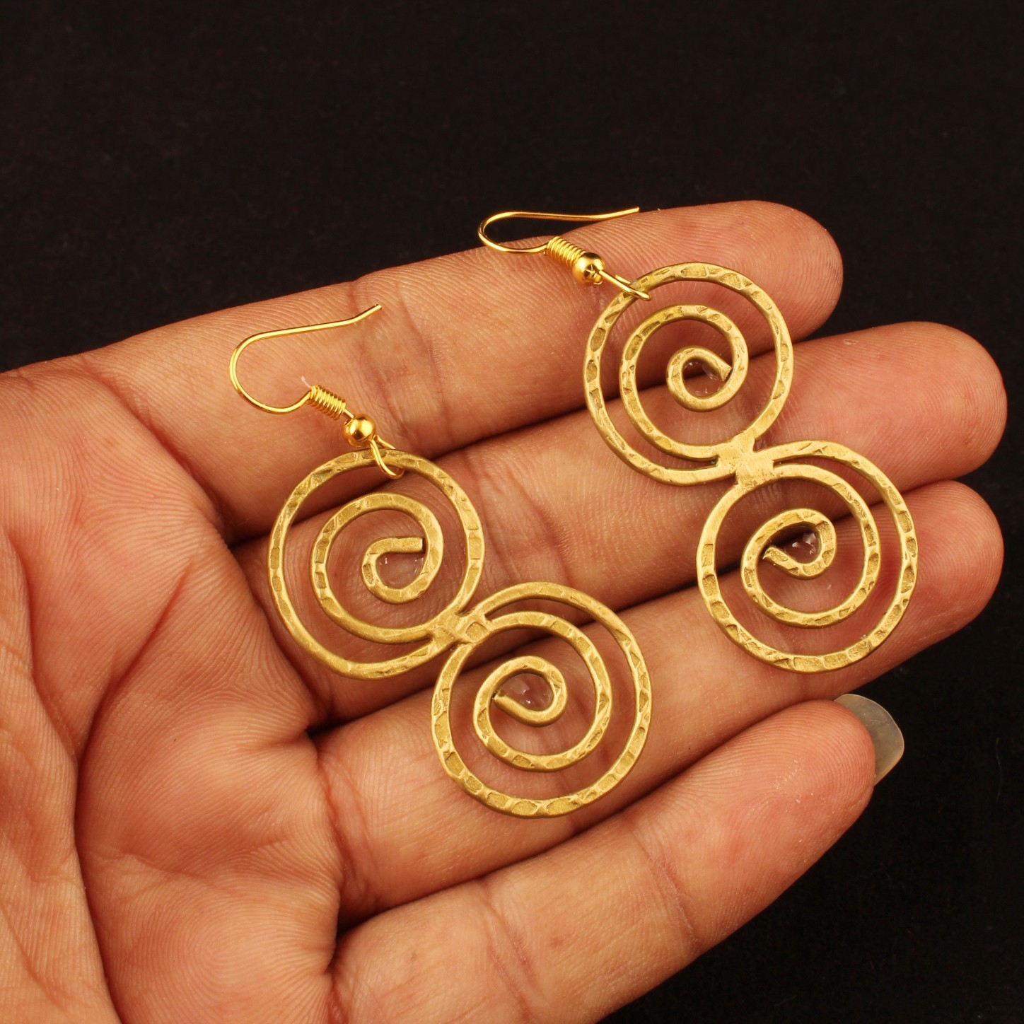Gold & Silver Plated Double Spiral Dangle Earrings for Women Earring