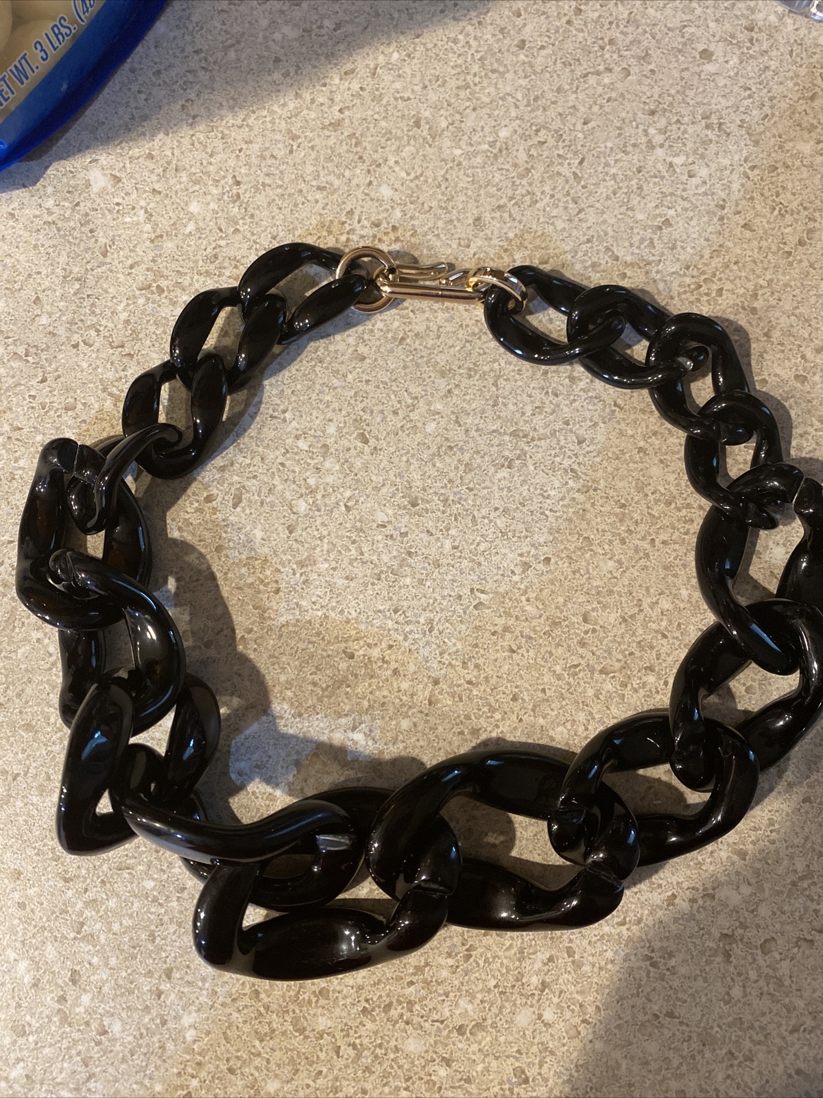 21” Acrylic Black Big Fat Loop Curb Link Chain Chunky Statement Necklace