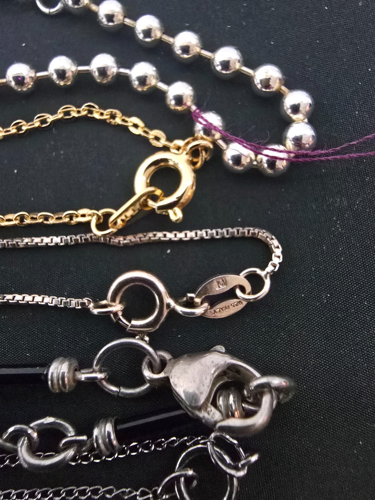 Lot of (14) Necklaces Mixed Metals/Materials (925,avon,monet)