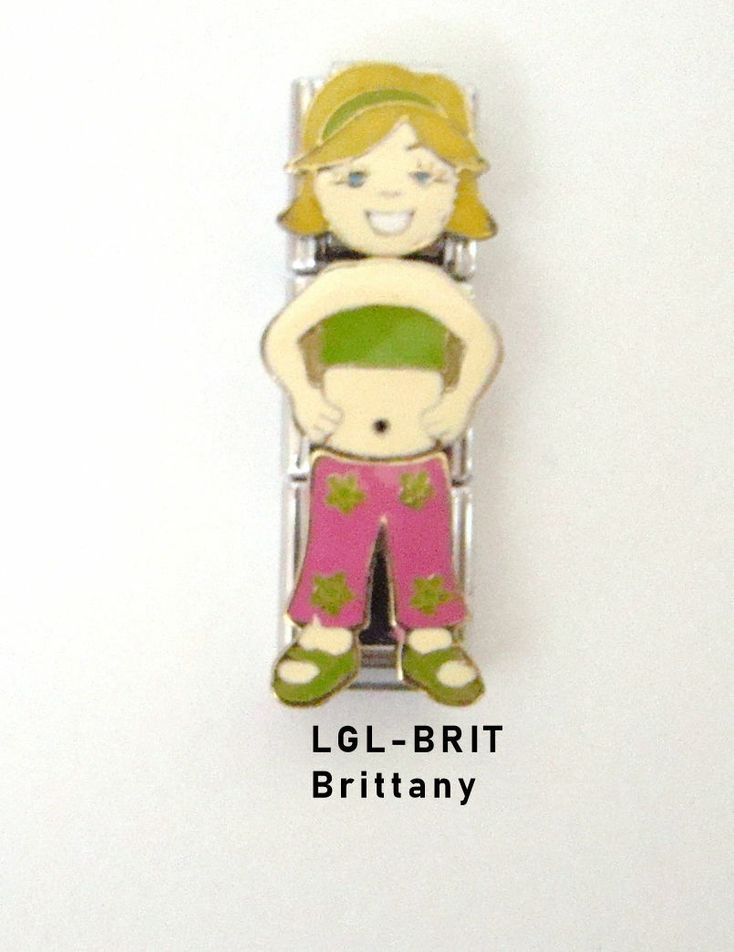 Stainless Steel 9MM Italian Charms 3 Part Charm Girls in Cute Outfits U PIK
