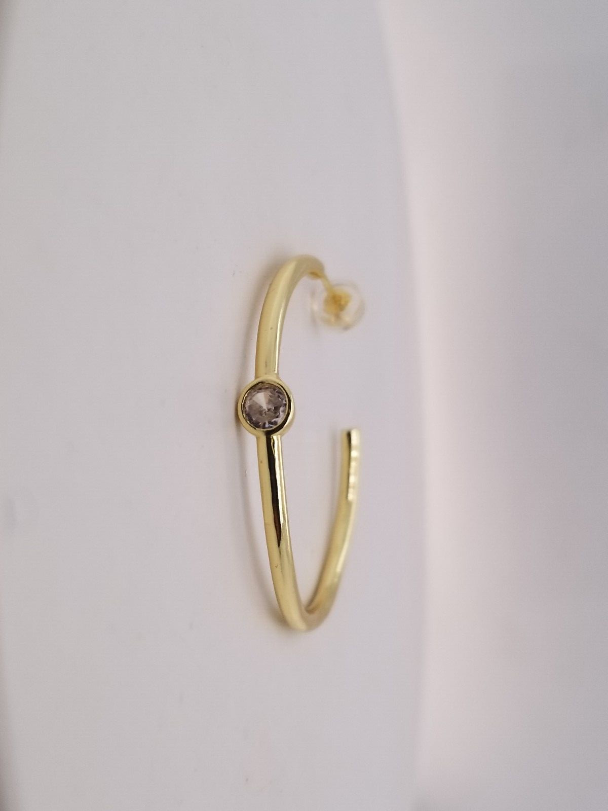 Jennifer Miller Bezel Hoop Gold Plated Sterling Silver Earrings