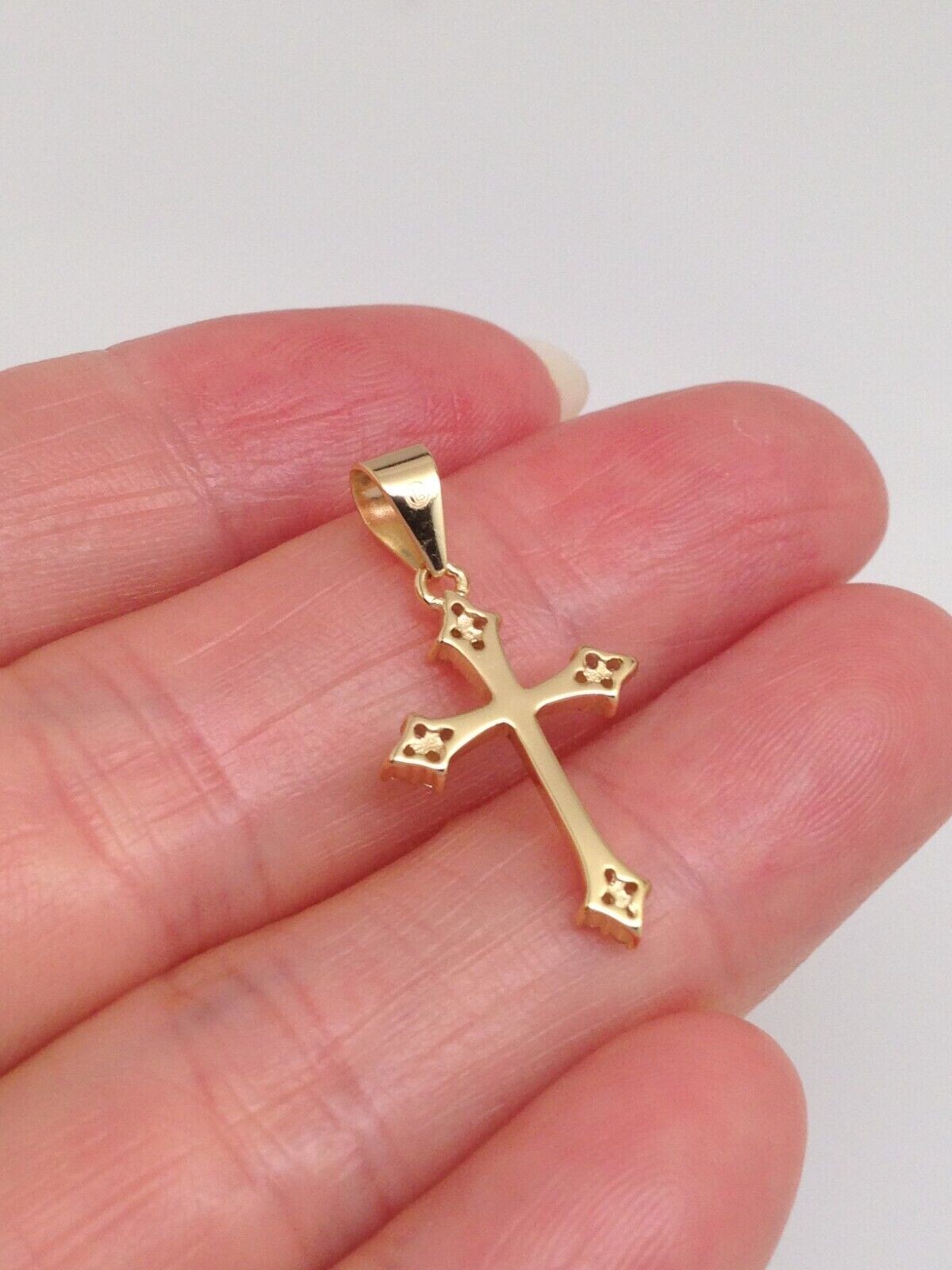 925 Sterling Silver CZ Orthodox Cross Pendant Tiny 17mm(0.67″)/25mm(0.98″)