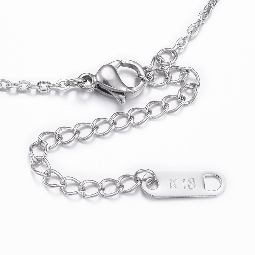 304 Stainless Steel Pendant Necklaces Shell Heart Silver 15.7” 40cm Z572