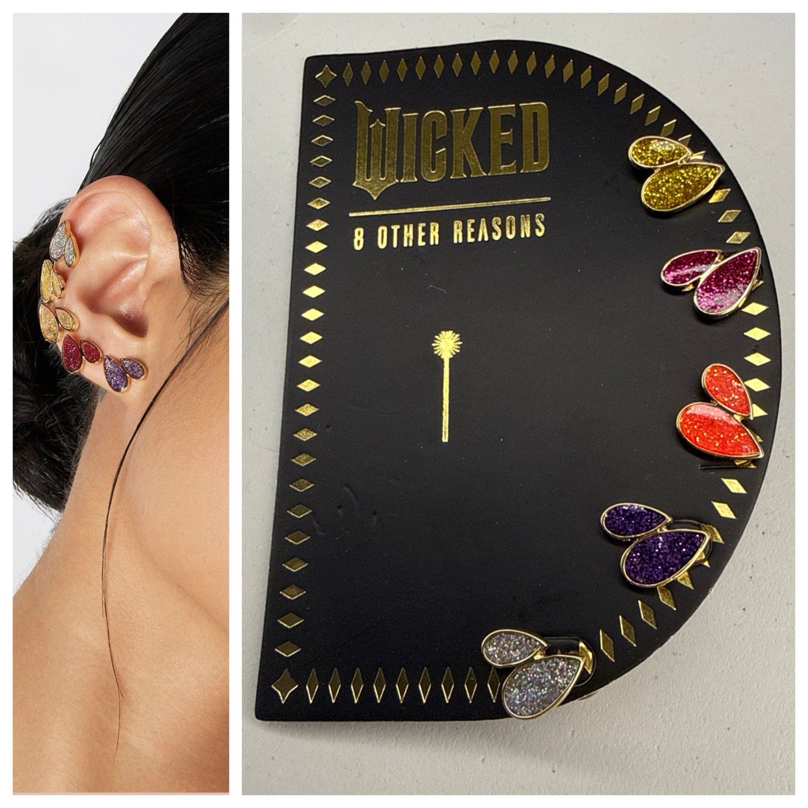 NEW Wicked X 8 Other Reasons Earring Set Droplet 5 Pairs CZ Studs 18k Gold Plate