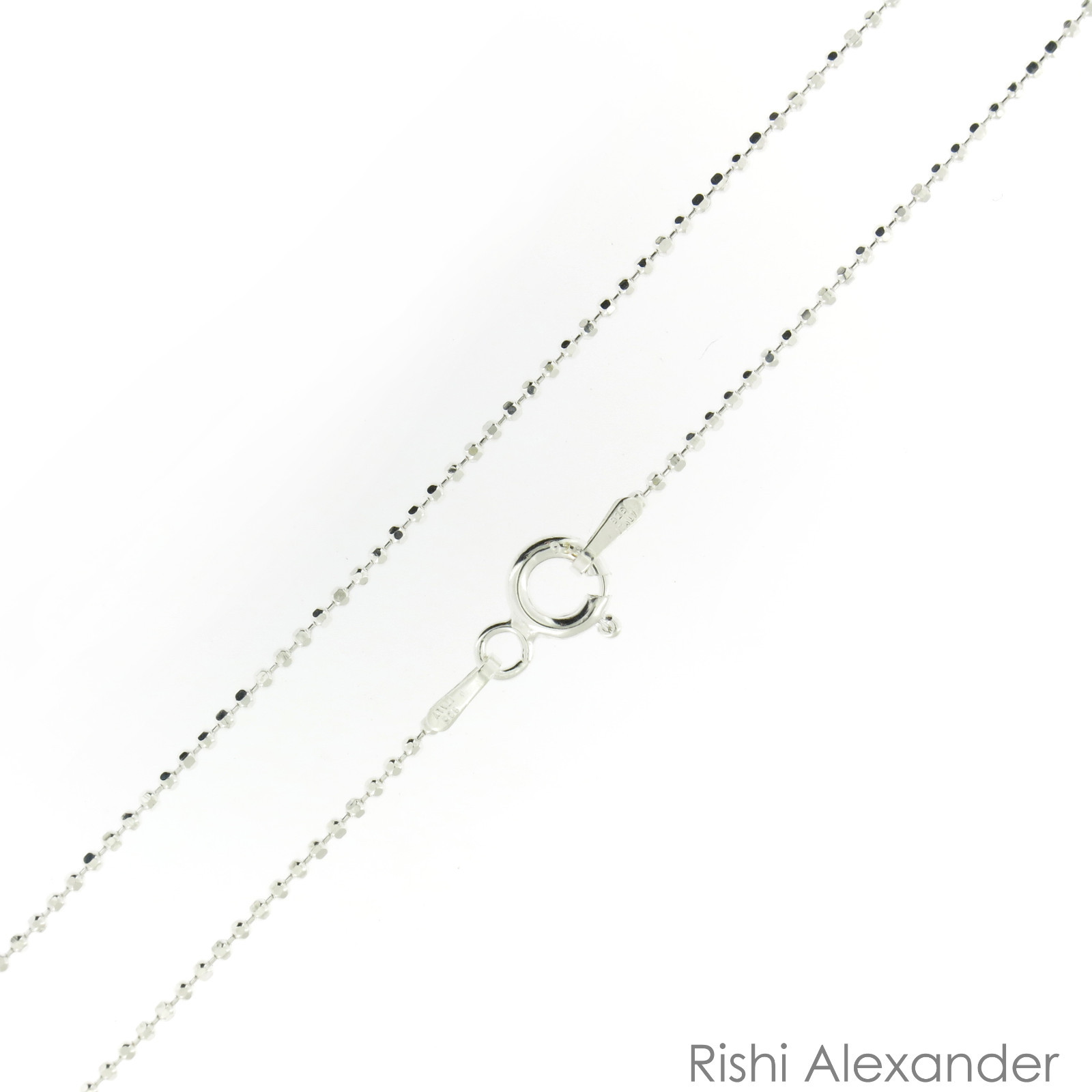 Sterling Silver Ball Bead Diamond Cut Chain Necklace .925 Italy All Sizes